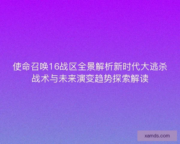使命召唤16战区全景解析新时代大逃杀战术与未来演变趋势探索解读